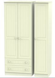 Warwick 3 Door 2 Left Drawer Tall Wardrobe