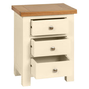 Dorset Painted Oak Bedside Table with 3 Drawers