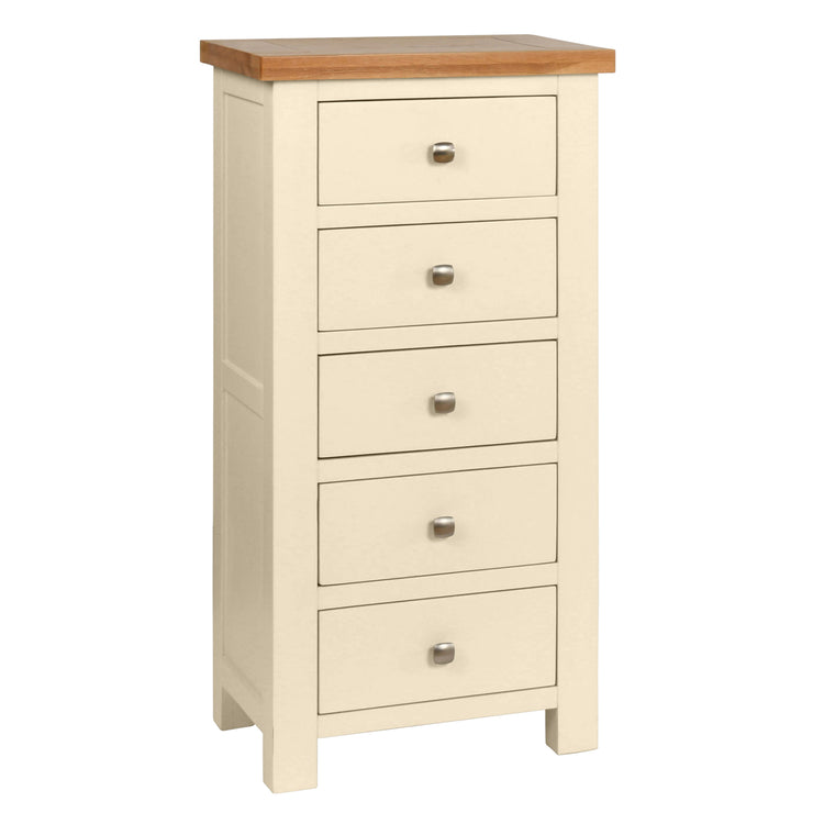 Dorset Painted Oak 5 Drawer Tall Chest Of Drawers