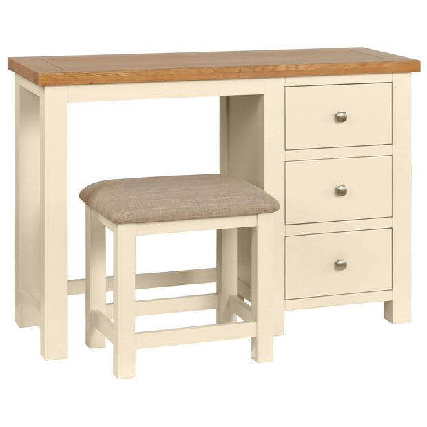 Dorset Painted Oak Single Pedestal Dressing Table with Stool