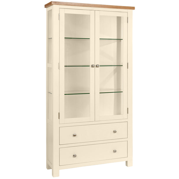Dorset Painted Oak Display Cabinet with Glass Doors