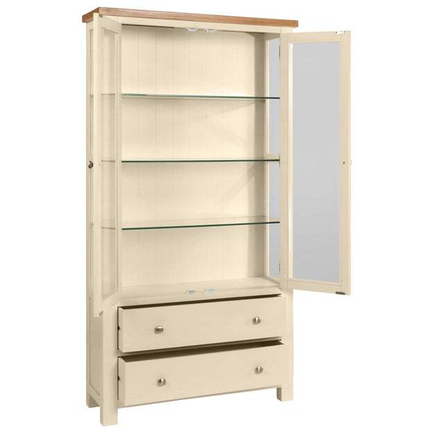 Dorset Painted Oak Display Cabinet with Glass Doors