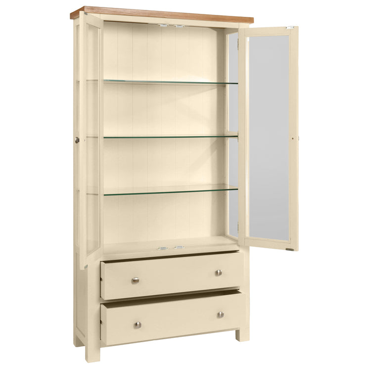 Dorset Painted Oak Display Cabinet with Glass Doors