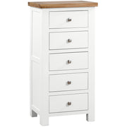 Dorset Painted Oak 5 Drawer Tall Chest Of Drawers