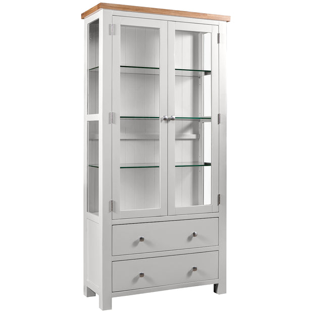 Dorset Painted Oak Display Cabinet with Glass Doors