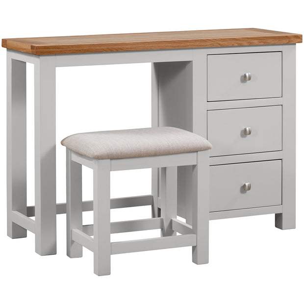 Dorset Painted Oak Single Pedestal Dressing Table with Stool