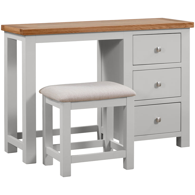 Dorset Painted Oak Single Pedestal Dressing Table with Stool