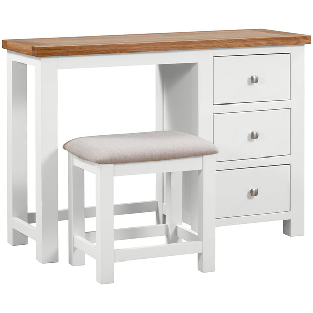 Dorset Painted Oak Single Pedestal Dressing Table with Stool