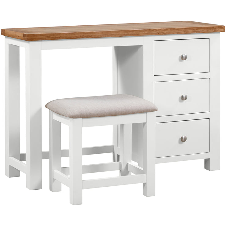 Dorset Painted Oak Single Pedestal Dressing Table with Stool