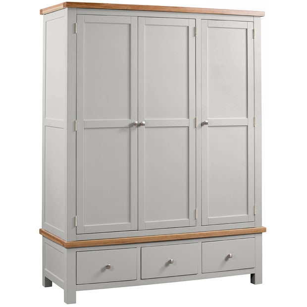 Dorset Painted Oak Triple Robe with 3 Drawers