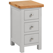 Dorset Painted Oak Narrow Bedside Table with 3 Drawers