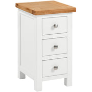 Dorset Painted Oak Narrow Bedside Table with 3 Drawers