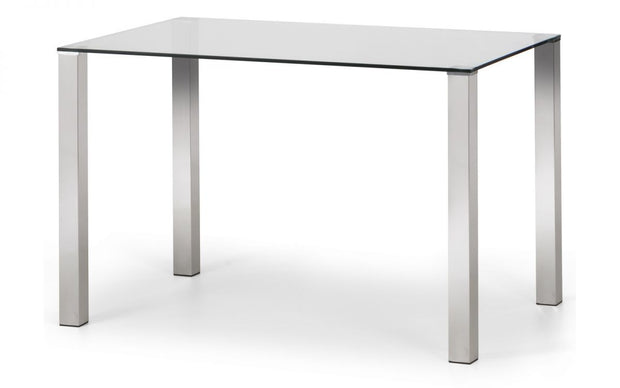 Enzo Chrome & Glass Compact Dining Table