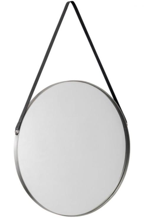 Opera Round Pewter Mirror