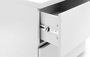 Monaco 2 Drawer Bedside Table - White High Gloss