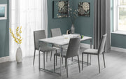 Scala White Marble Top Dining Table