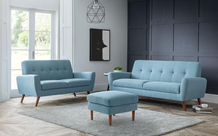 Monza Ottoman - Blue Linen
