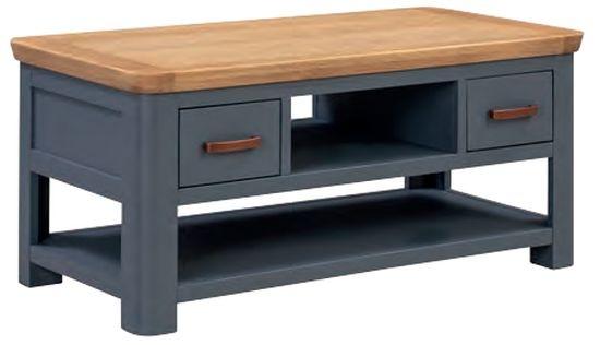 Treviso Midnight Blue Standard Coffee Table with Drawers