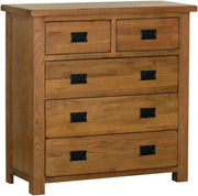 Rustic Oak 3 + 2 Chest Of Drawers