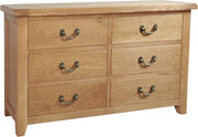 Somerset Oak 6 Drawer Wide Chest of Drawers
