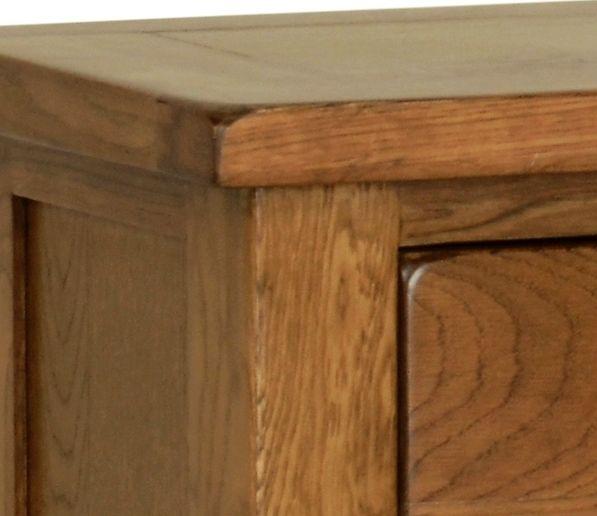 Rustic Oak 3 Drawer Bedside Table