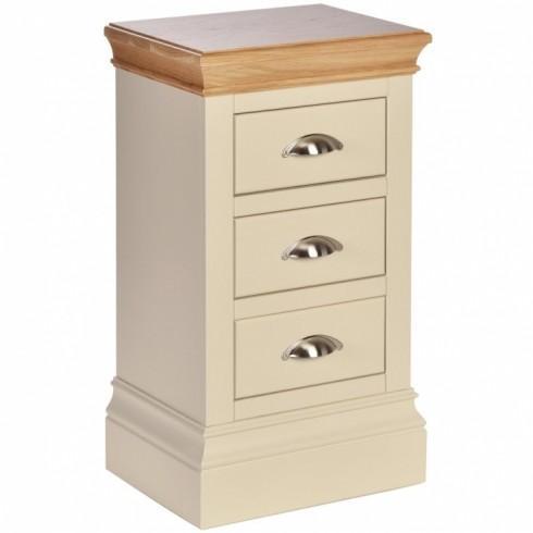 Lundy Pine Painted Compact 3 Drawer Bedside Table