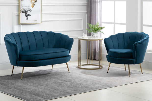 Ariel Chair - Blue & Coral