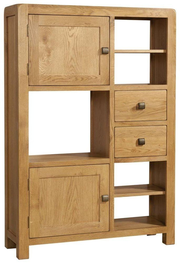 Avon Oak High Display Unit 2 Door 2 Drawer