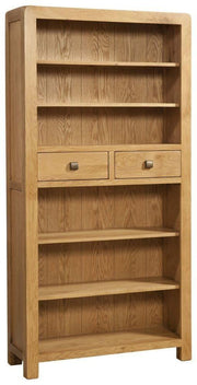 Avon Oak Tall Bookcase and 2 Drawers