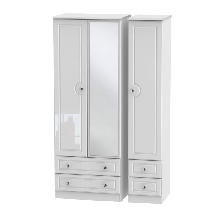 Balmoral 3 Door 4 Drawer Tall Mirror Wardrobe