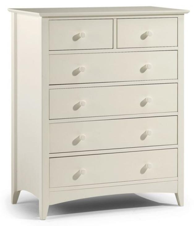 Cameo 4 + 2 Drawer Chest Of Drawers - Stone White