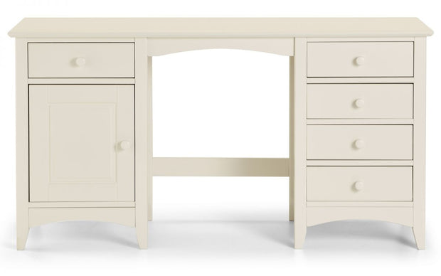 Cameo Twin Pedestal Dressing Table - Stone White