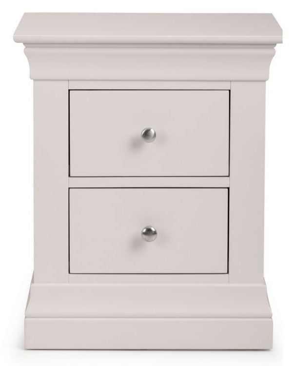 Clermont 2 Drawer Bedside - Light Grey