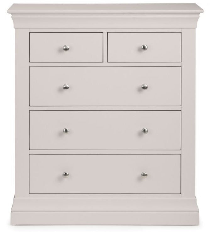 Clermont 3+2 Drawer Chest - Light Grey