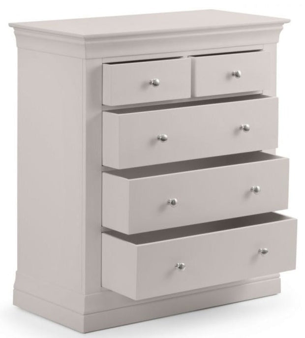 Clermont 3+2 Drawer Chest - Light Grey