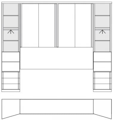 Wiemann Luxor 3+4 Overbed Unit Combination