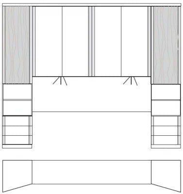 Wiemann Luxor 3+4 Overbed Unit Combination