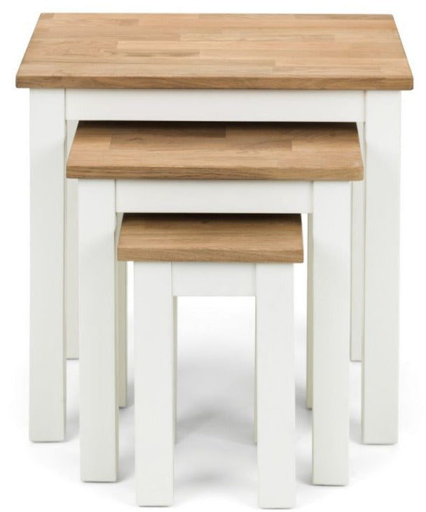 Coxmoor Nest of 3 Tables - Ivory & Oak