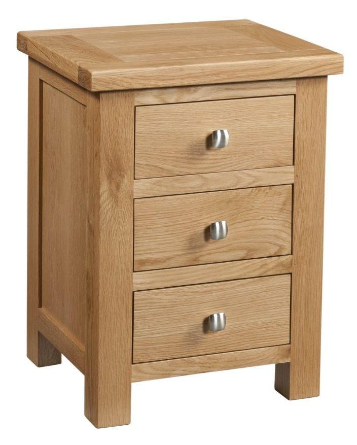 Dorset Oak 3 Drawer Bedside Table