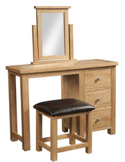 Dorset Oak Single Pedestal Dressing Table with Stool