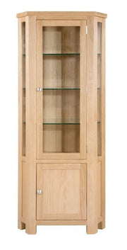 Dorset Oak Glazed Corner Display Cabinet