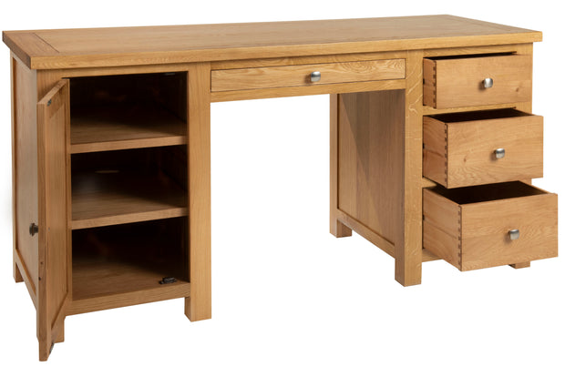 Dorset Oak Double Pedestal Desk