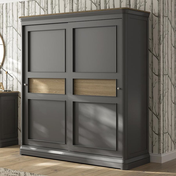 Pebble Sliding Double Wardrobe