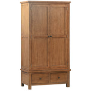 Dorset Rustic Oak Gents 2 Drawer Wardrobe