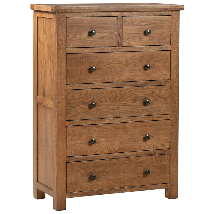 Dorset Rustic Oak 2 Over 4 Chest Of Drawers
