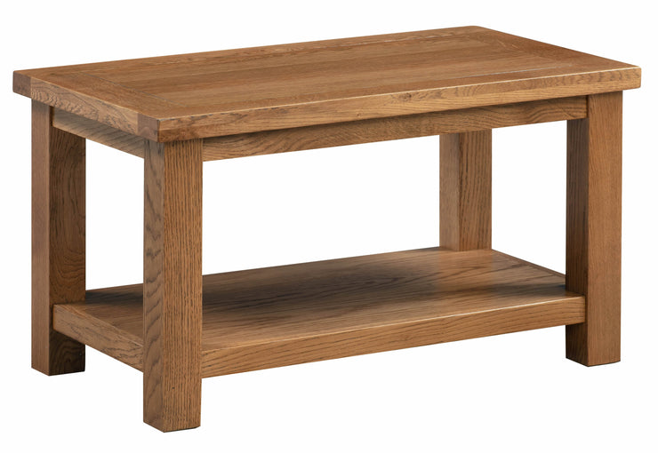 Dorset Rustic Oak Small Coffee Table With Shelf
