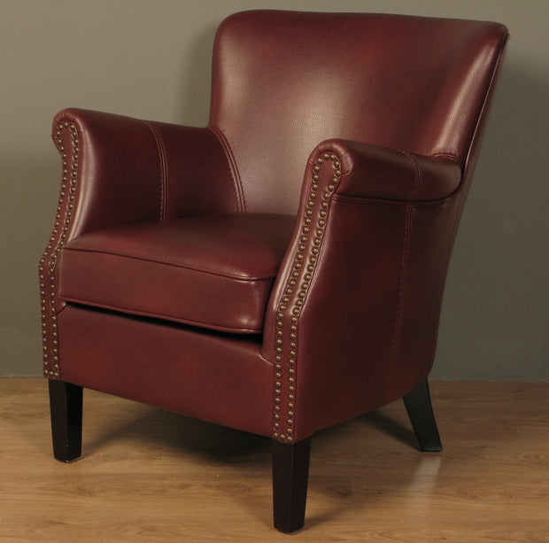 Harlow Armchair - Burgundy Leather