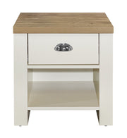 Highgate 1 Drawer Lamp Table - Cream & Oak