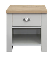 Highgate 1 Drawer Lamp Table - Grey & Oak