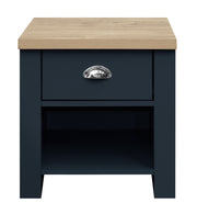 Highgate 1 Drawer Lamp Table - Navy & Oak